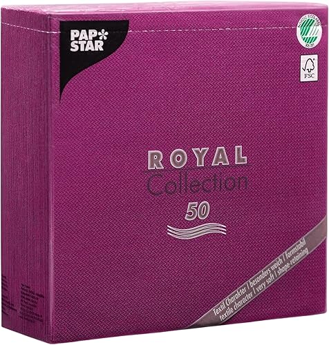 Servilletas de almuerzo moradas de 3 capas, 50 unidades  Servilletas de papel decorativas de color lino tamaño almuerzo 13 x 13 pulgadas 14 pliegue