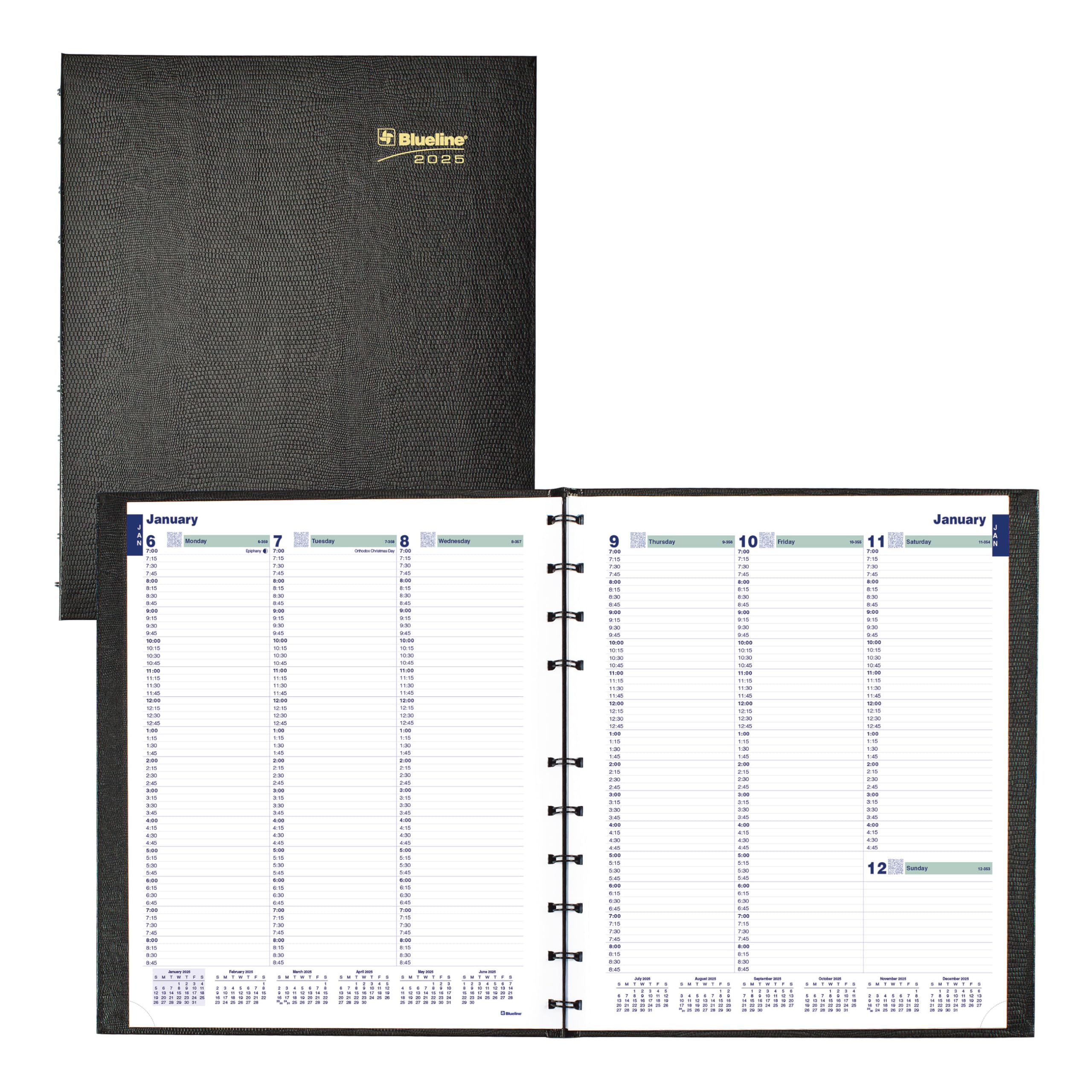Blueline® 2025 Plan & Link™ CoilPro™ Weekly Planner, Appointment Book, 12 Months, January to December, 11" x 9.0625", Black (C5950C.81-25)