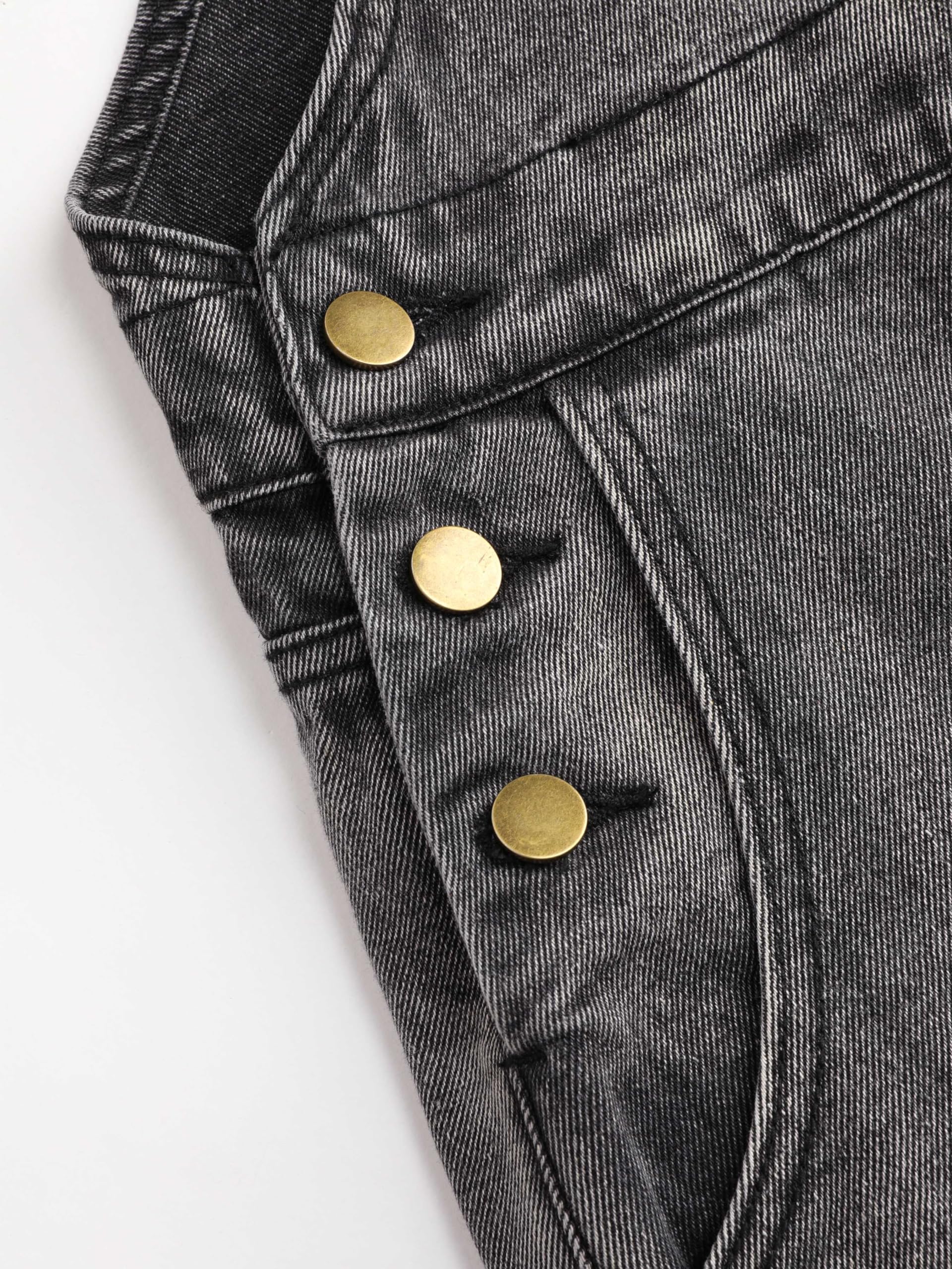 CIDER Damen-Jeans-Overall mit weitem Bein, verstellbarer Riemen, Jeans-Jumpsuits mit Taschen