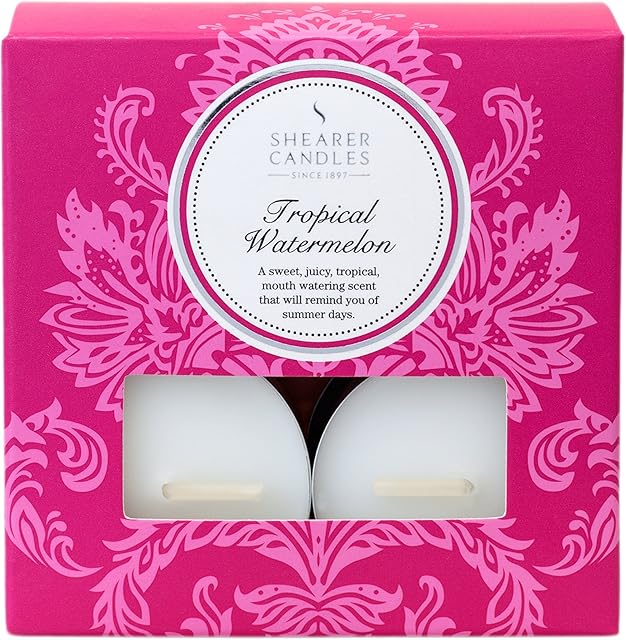 Shearer Tropical Watermelon (Pack of 8) Scented Tealights-White