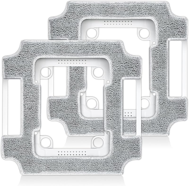 (Paquete de 2) Paño de repuesto W3 Omni compatible con el robot de limpieza de ventanas ECOVACS WINBOT W3 Omni, conjunto de paño para fregona con soporte de soporte, almohadilla para fregona de microfibra, instalación sin herramientas