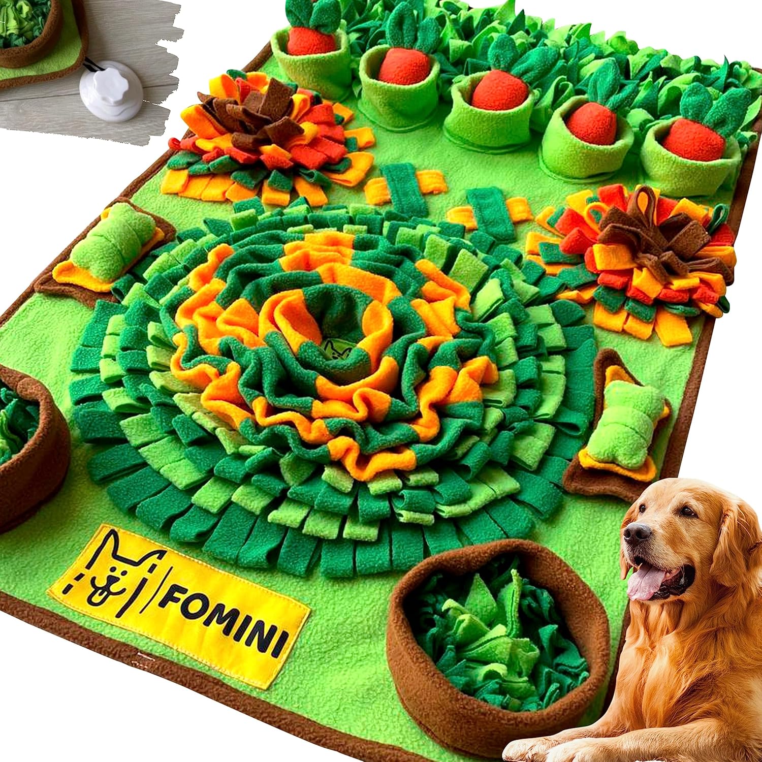 Snuffle Mat for Dogs – 33.5 x 19.7 Pet Food & Dog Feeding Mat – Best Dog Boredom & Enrichment Toys for Large and Medium Smart Dogs – Interactive Snuffle Puzzle Toys for Training & Licking Fun