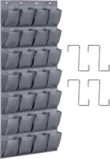 Amazon.com: KEETDY Organizador de zapatos de 28 bolsillos grandes sobre la  puerta con 4 ganchos para puertas de diferentes anchos, soporte para colgar  zapatos para armario, hombres, zapatos de tacón alto para