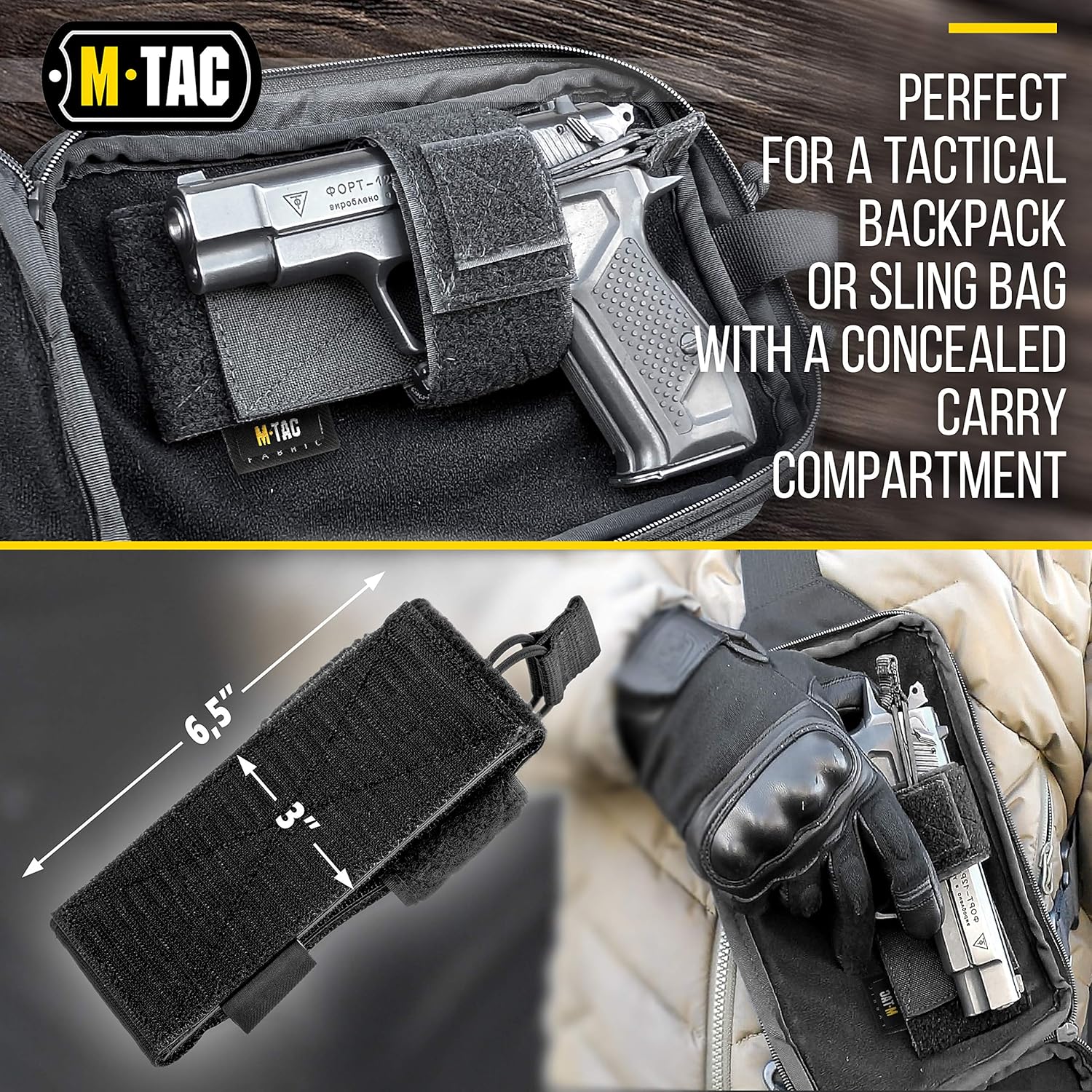 M-Tac Universal Gun Holster for Concealed Carry Bundle with M-Tac Tactical Modular Organizer Insert Bag