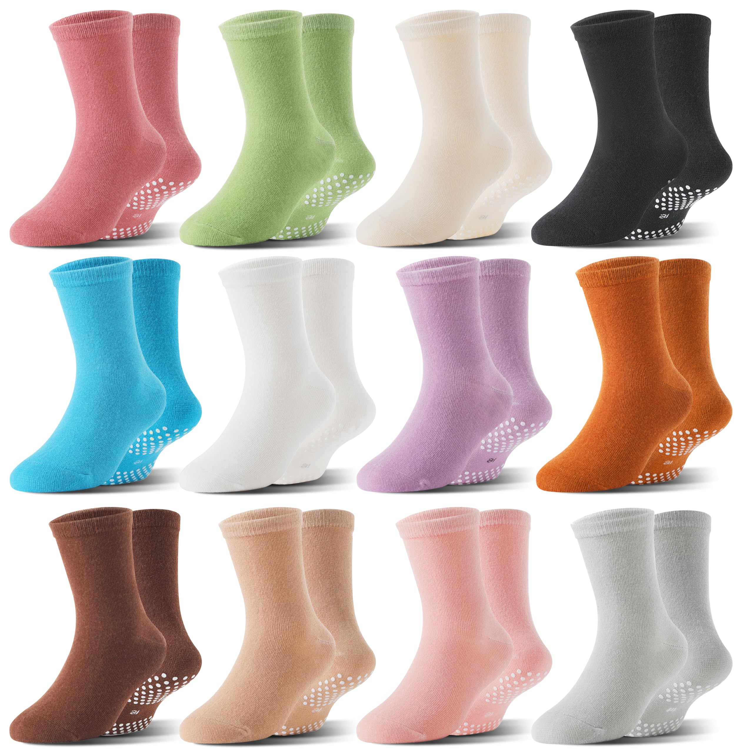 Welwoos 12 Paare Stoppersocken Kinder Baby Jungen Antirutschsocken Kinder Anti Rutsch Rutschfeste Baumwolle Socken