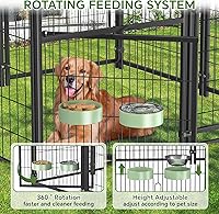 Vista 2 de Mr IRONSTONE Caseta grande para perros al aire libre con techo resistente al agua Caseta resistente para perros afuera Jaula para mascotas Recinto