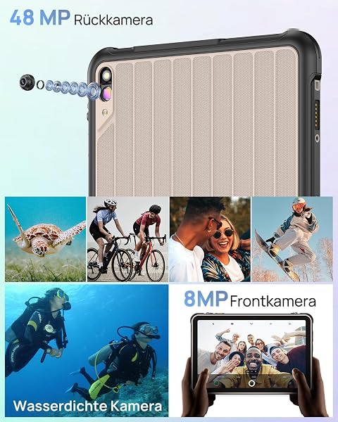 Ulefone Rugking Pad 2 Pro Outdoor Tablet Android 16, eSIM 16+128GB/2TB 10200mAh Rugged Tablet 10.1" 8+48MP Tablet 90Hz IP68/IP69K Wasserdicht Stoßfest, Dual SIM 4G/2.4G/5G WiFi/GPS/NFC/OTG Grau - 3