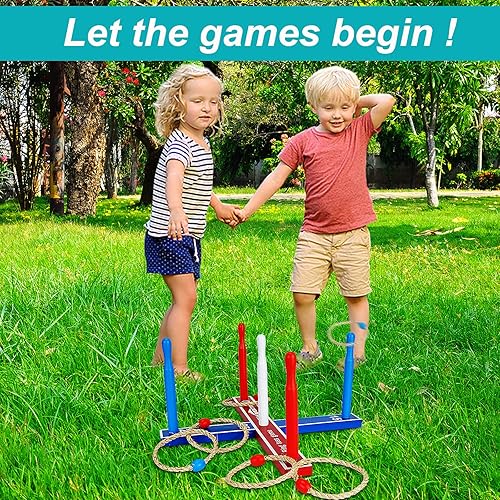 Miniatura 6 de Juego de lanzamiento de anillos de madera de alta calidad, juego de lanzamiento de WIn SPORTS para interiores y exteriores, para niños y adultos,