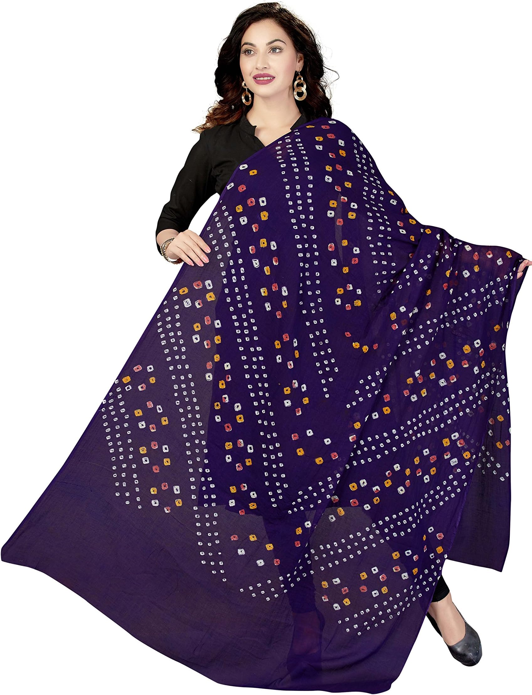 Women's Cotton Dupatta, Violet, One Size