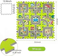 Vista 6 de Alfombrillas de Juego para Bebé para el Suelo, Alfombra de Juego de Espuma, Azulejos de Espuma Entrelazados Alfombra de Rompecabezas de Pista