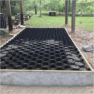 Geogrid Ground Stabilizer, Foldable Telescopic Gravel Stabilizer Grid, Tall 2 Inch Easy to Install, Parking Lots，Steep Slope, Cellular Confinement System Gravel Grid (Size : 5x10m(16.5x33ft))