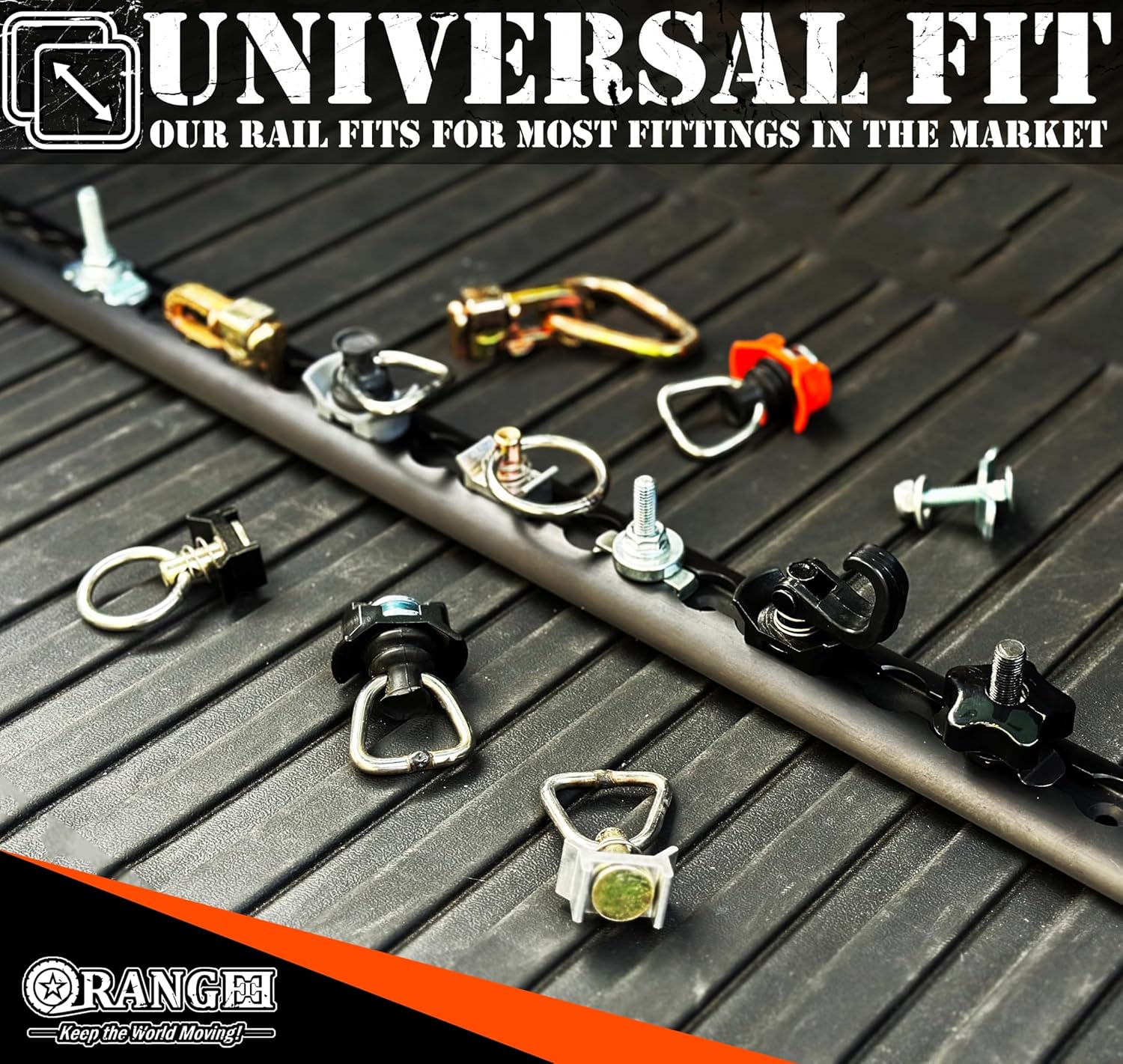 ORANGEE 2 Pack Heavy Duty Black Aluminum 4ft L-Track Rail with 4 End Caps for Secure Motorcycles, ATVs, Dirt Bikes, Utility Tractors, and More, Use On Pickup Truck, RV, Van Or Enclosed Trailer