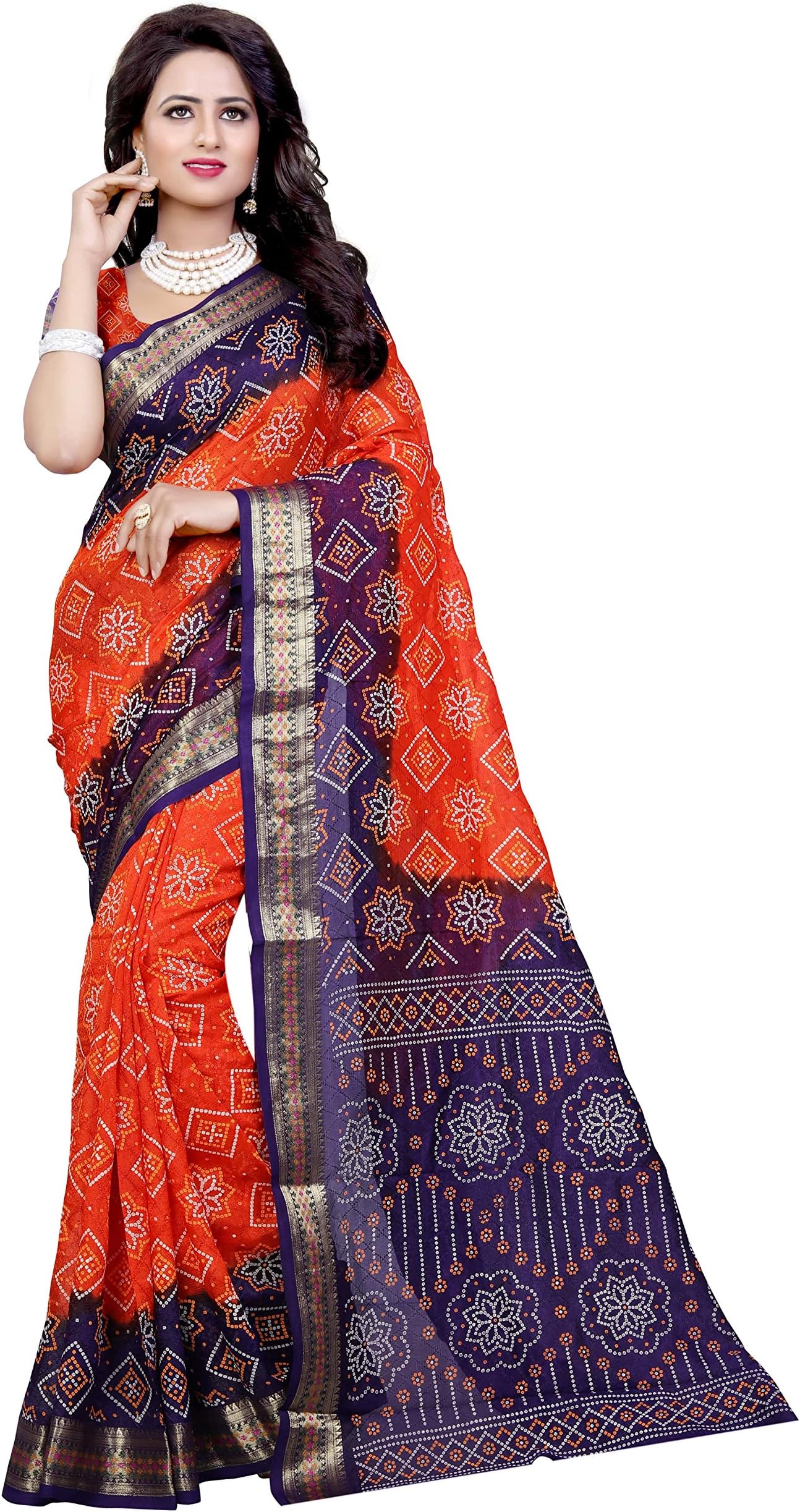 Concepta Women's Viscose Saree With Blouse Piece