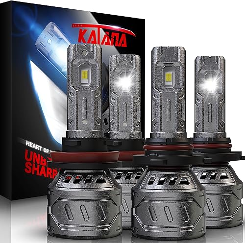 Miniatura 19 de Katana Bombillas H4 9003, 400% de brillo, 6500 K, xenón blanco extremadamente brillante, luz antiniebla de tamaño mini Plug and Play, paquete de 2