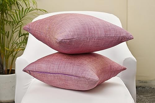 Miniatura 4 de Juego de 2 almohadas decorativas para sofá cama, almohadas decorativas de sala de estar, almohadas rústicas, fundas de almohada sólidas de seda (20