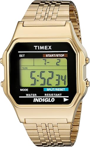 Timex Reloj digital unisex TW2P48200AB Originals en tono dorado, Tono-dorado, Digital