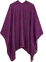 Vista 96 de Urban CoCo Poncho de colores para mujer, chal con frente abierto, color en bloques