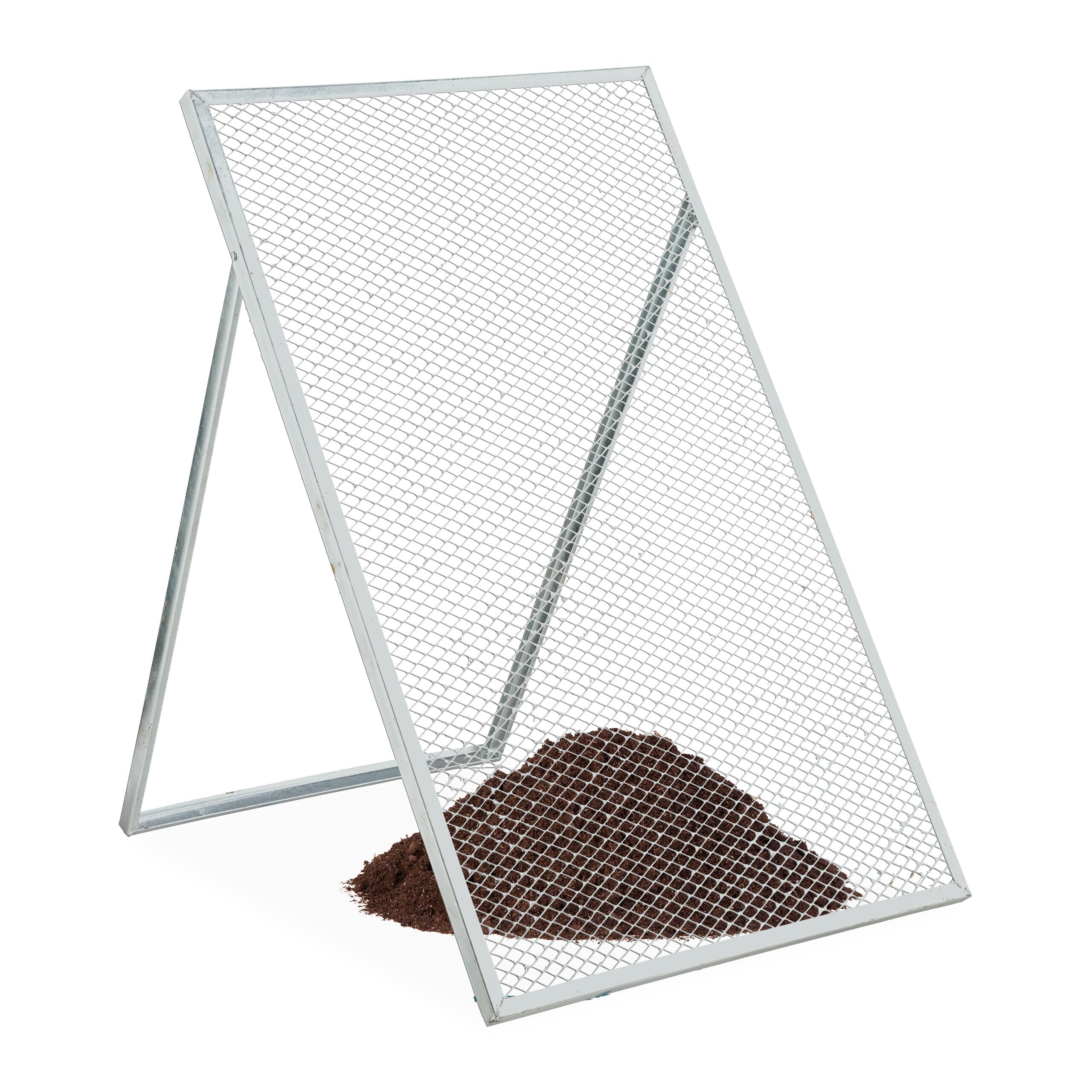 Relaxdays Setaccio per Terreno Giardino 100 x 60 cm Rete Acciaio Zincato 15 x 25 mm Compost
