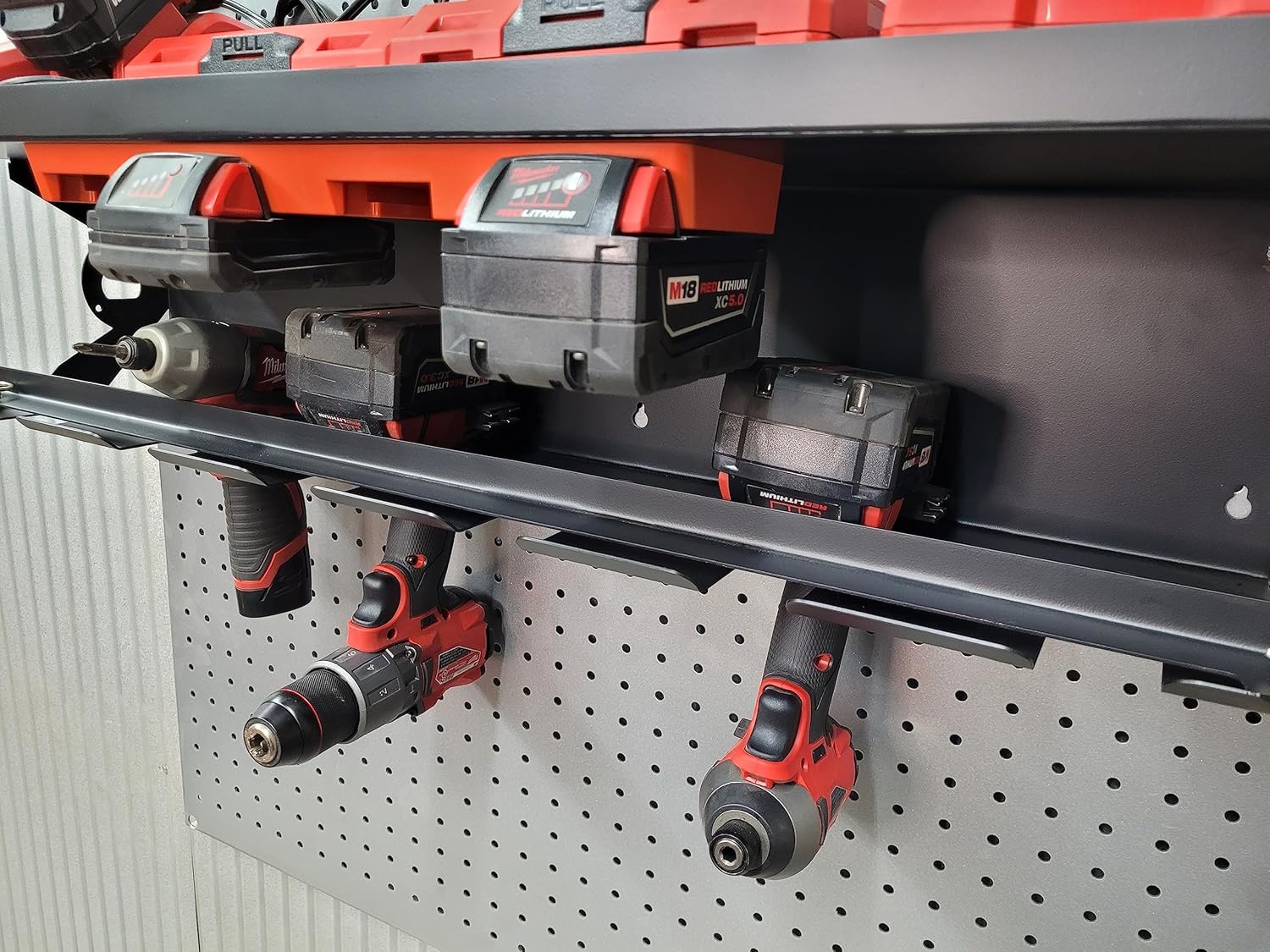 Ultimate Power Deck 4 Slot Cordless Power Tool Storage Shelf for Work Trucks Vans and Jobsite Trailers