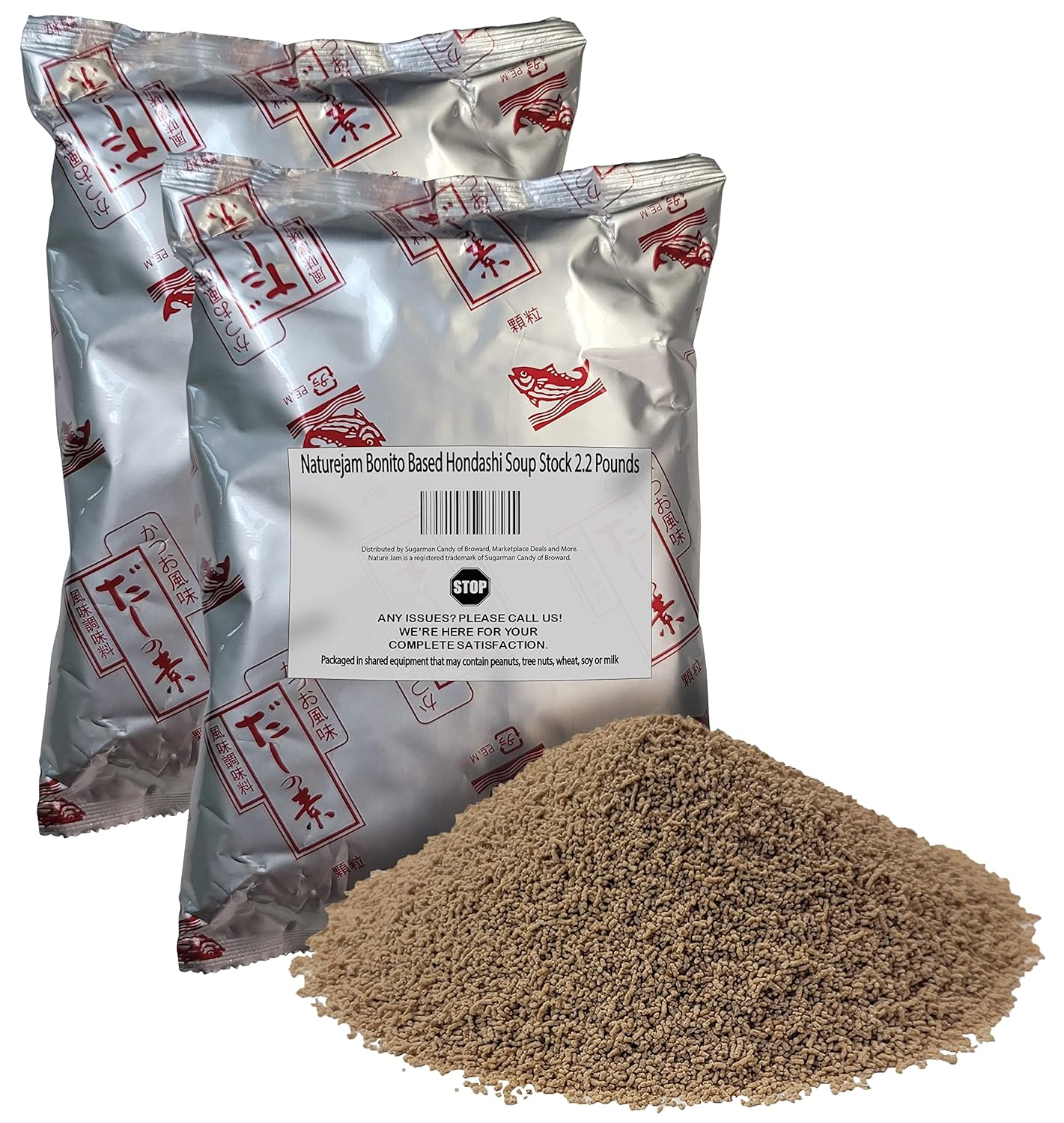 Naturejam Bonito Based Hondashi Soup Stock 2.2 Pounds - Instant Dashi Umami Granules for Noodle Soup - Instant Miso Soup Dashi Stock - Hon Dashi Granules for Miso Soup