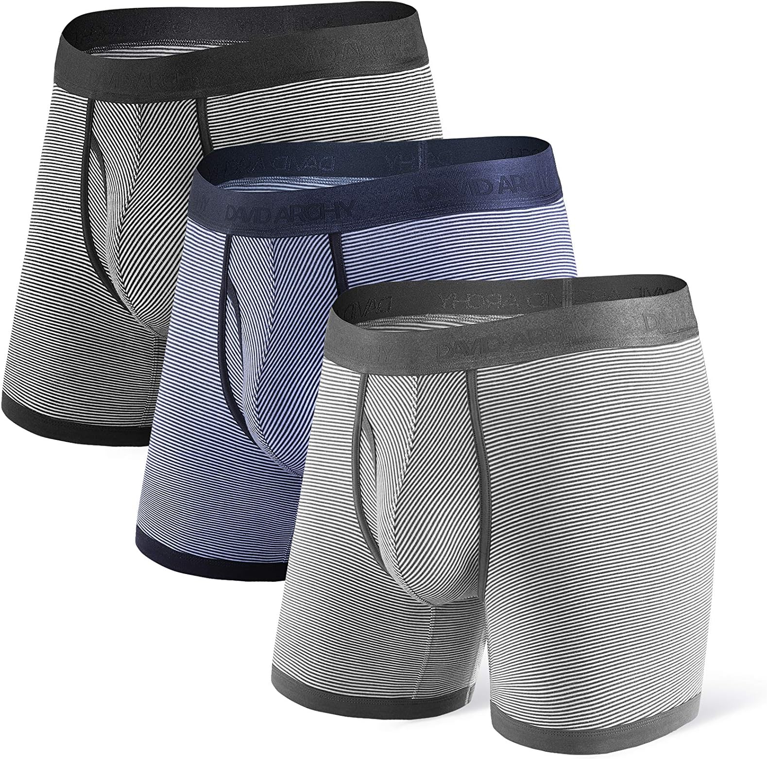 DAVID ARCHY 3/5er Pack Bambus Herren Unterhosen Boxershorts lockere Boxershorts Herren,Weich, Atmungsaktiv, für Herren & Jungen
