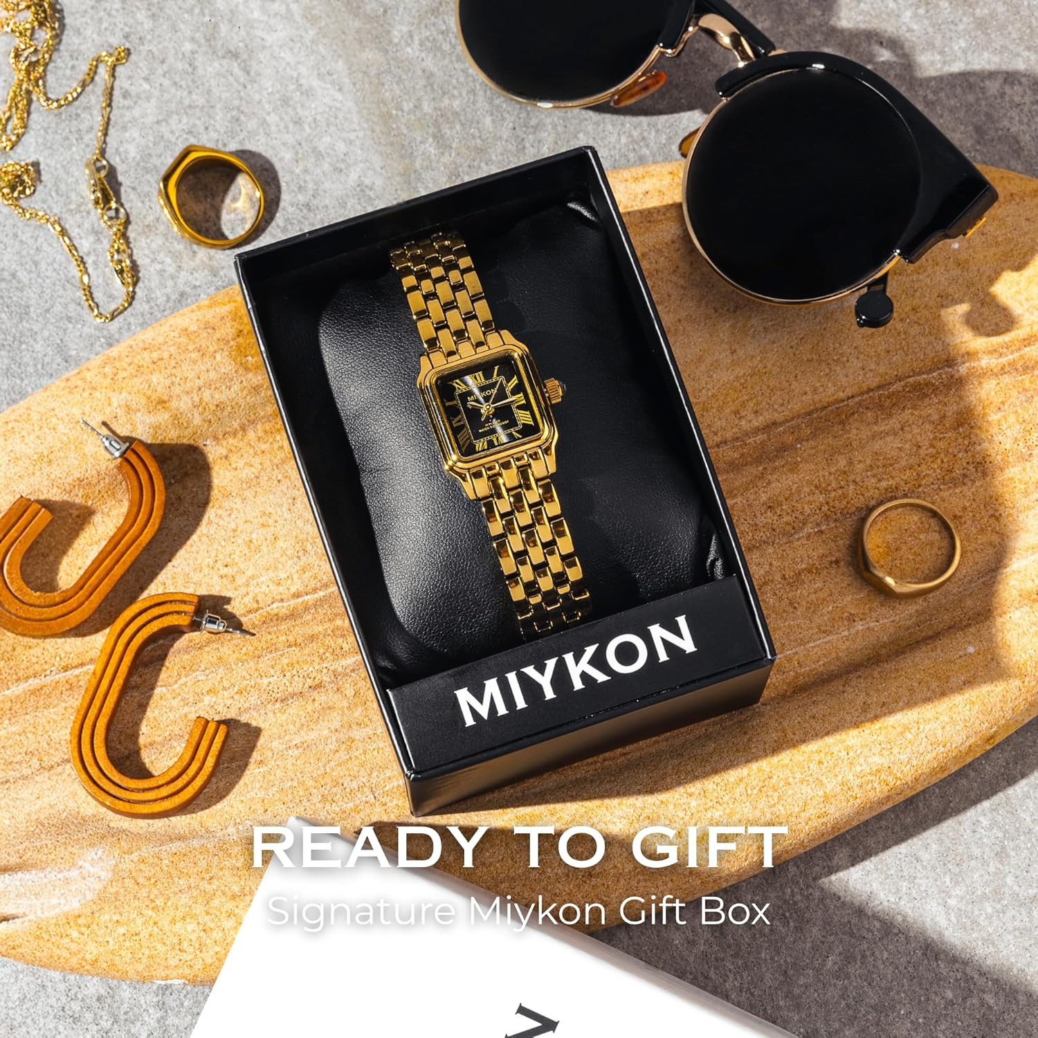 Miykon Dainty Watches for Women, Vintage Small Face Square Womens Watch, Classic Luxury Style Bracelet Watch for Petite Thin Wrists, Cute & Unique Japanese Quartz, Waterproof to 100ft - Image 6