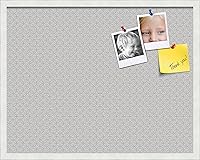 Vista 49 de PinPix Tablero de anuncios de corcho de 12 x 12 pulgadas. Este tablero decorativo enmarcado viene con diseño de círculos B W y un marco blanco