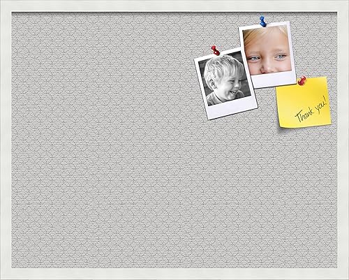 Miniatura 49 de PinPix Tablero de anuncios de corcho de 12 x 12 pulgadas. Este tablero decorativo enmarcado viene con diseño de círculos B W y un marco blanco