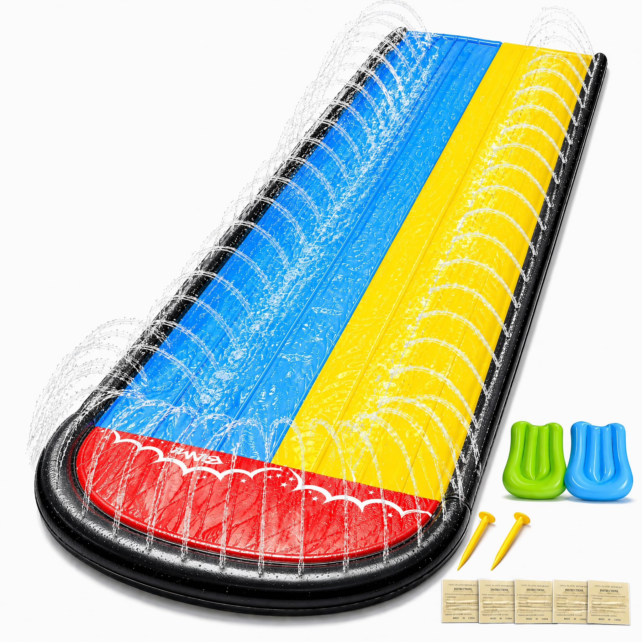 Gonfiabile per Bambini Mare, Doccia Esterna Giardino con 2 Bodyboard | Piscina Bambini, Tappeto Gioco, Giocattoli Estivi, Giocattoli Acquatici da Esterno, Estate