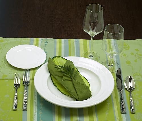 Miniatura 7 de Fortessa Lucca - Cubiertos facetados de acero inoxidable 1810, tenedor de mesa, 8 pulgadas, juego de 12, dorado cepillado