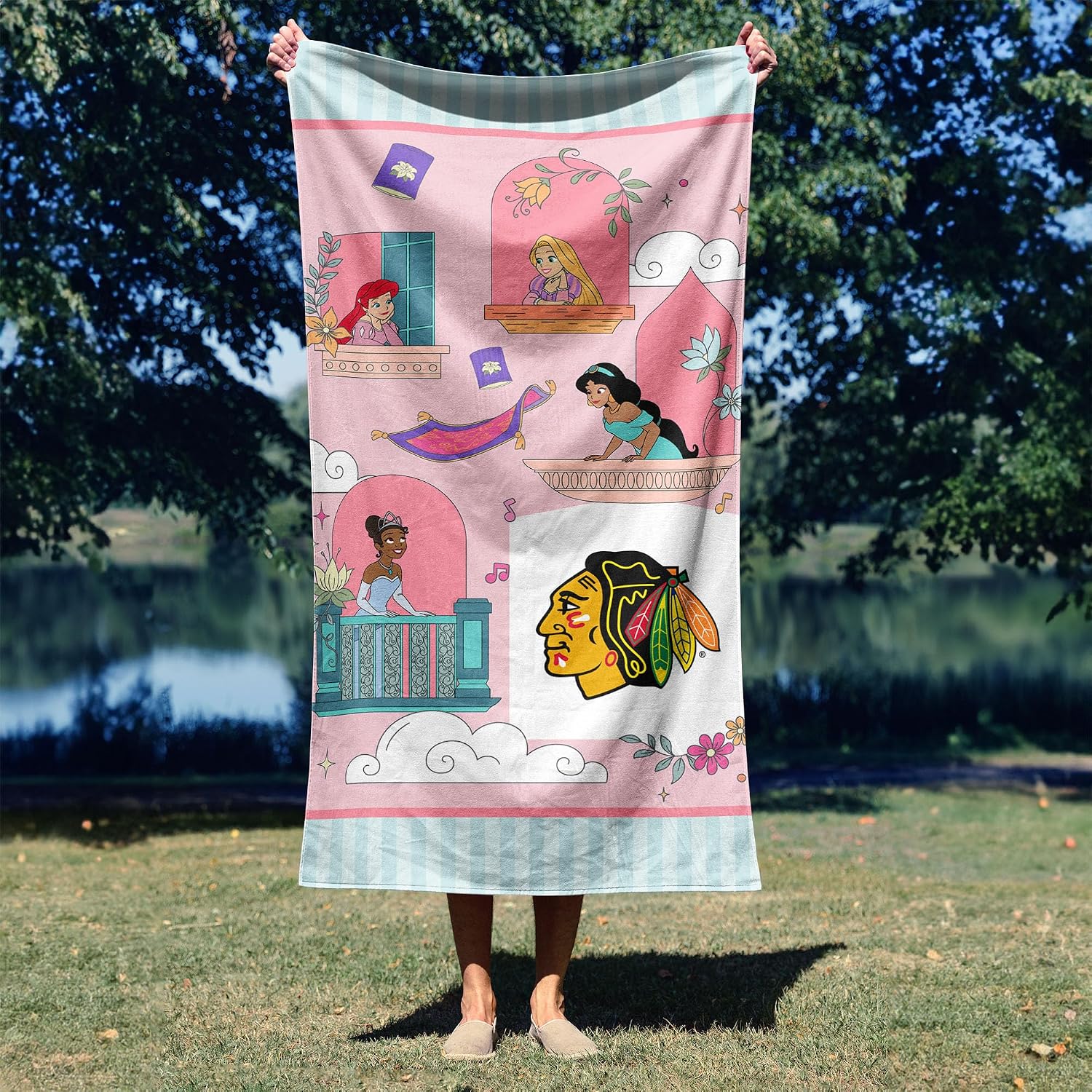 Northwest NHL Disney Microfiber Beach Towel, Lightweight Quick Dry Absorbent Bath Pool Swim Travel Gear, 30 x 60 Inches