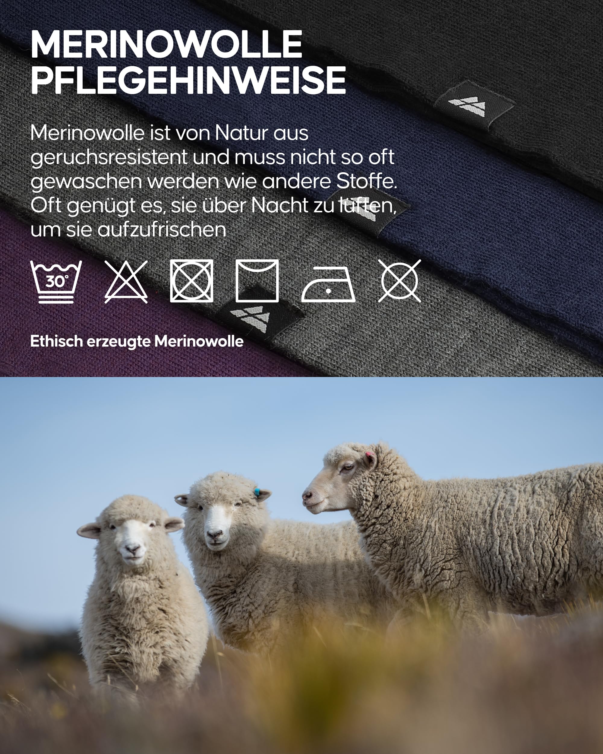 DANISH ENDURANCE Merino Stirnband, Elastisches Schweißband, 1er & 2er Pack | Merino Stirnband, Leicht & atmungsaktiv mit geruchshemmender Wirkung für Wandern, Laufen & Radfahren bei Kälte, Unisex