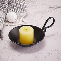 Vista 6 de Juego de 2 portavelas de pilar negro con punta de seguridad y mango para decoración de chimenea, mesa de comedor, centro de mesa