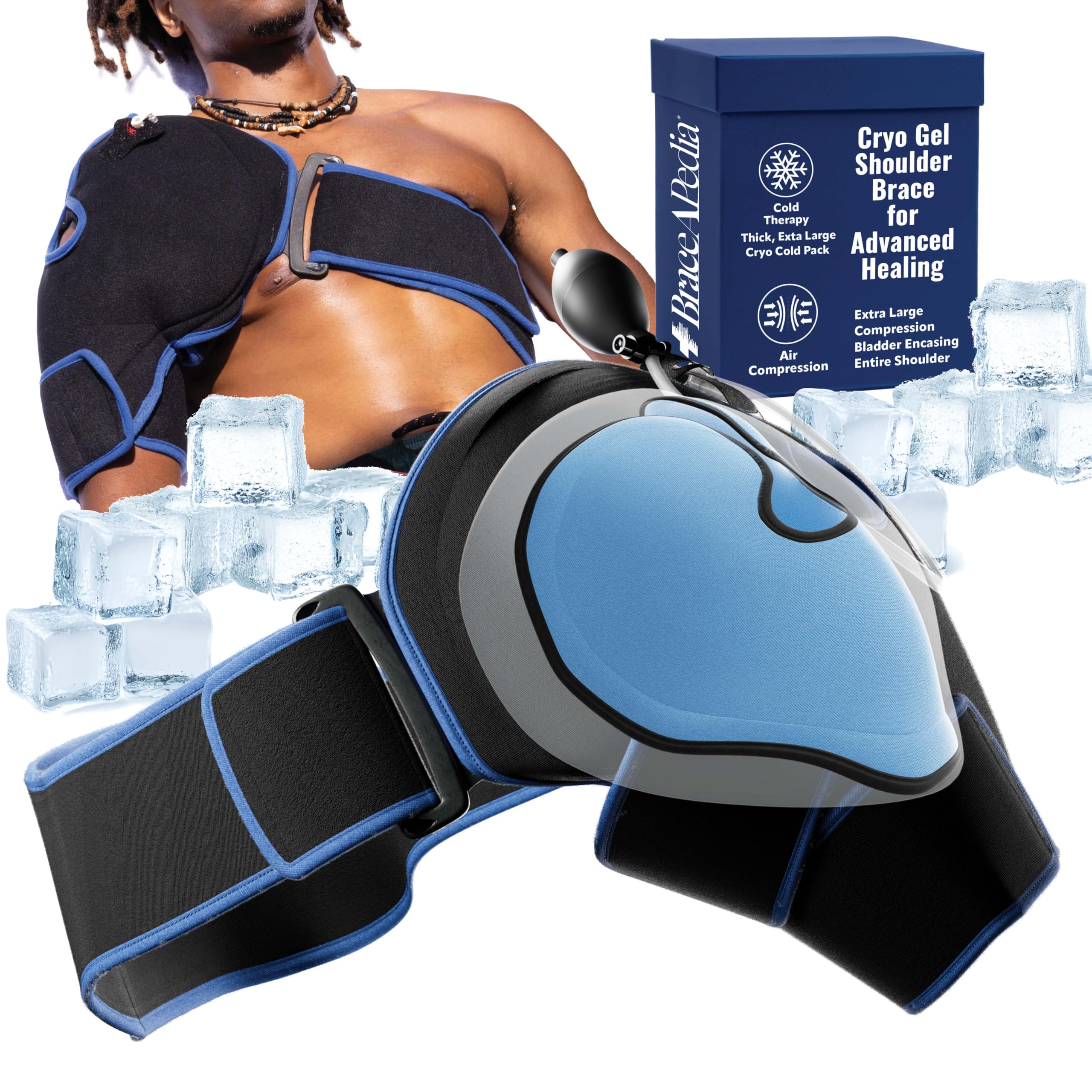 Polar Bear Cryo Shoulder Brace for Women Men Medical Grade Cold Compression Therapy Post Surgery Recovery Shoulder Ice