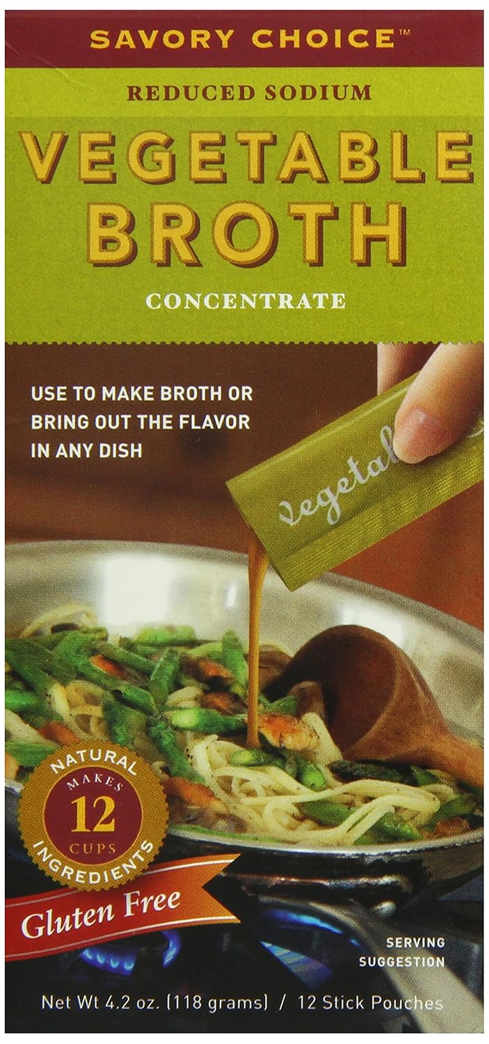 Savory Choice Liquid Reduced Sodium Vegetable Broth Concentrate,4.2 Ounce (Pack of 4)