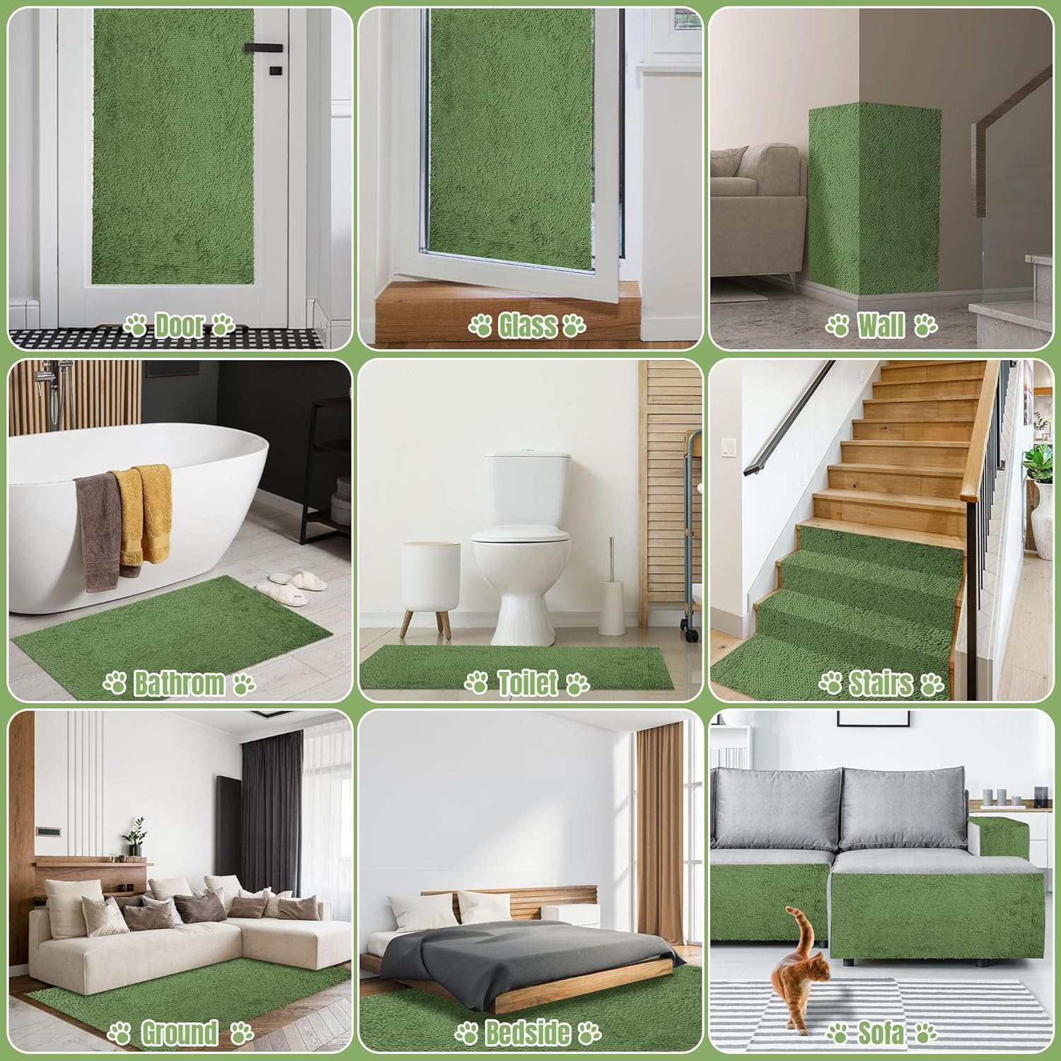 ROYALAY キャットスクラッチポストカーペットカバー 78.7インチx15.75インチ トリミング可能 自己粘着マット 猫スクラ