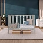 Dream On Me Synergy 5-in-1 Convertible Crib in Cool Grey, Greenguard Gold Certified, BSA Certified, 3 Mattress Height Settings, Classic Nursery Furniture
