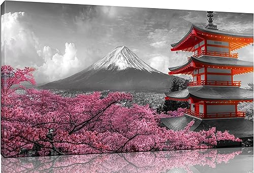 Lienzo de paisaje natural para sala de estar, cuadros de cascada para pared, decoración de pared de árbol azul, listo para colgar, tamaño 60 x 30