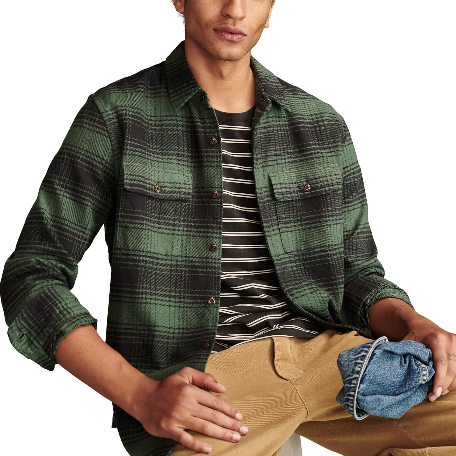 Lucky Brand mens Plaid Cloud Soft Flannel - Image 4