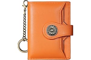 Secure and Compact: RFID Keychain Wallet for Women with Zip Coin Pouch