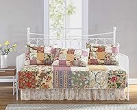 Vista 5 de Chezmoi Collection Grizzly - Juego de funda acolchada de 5 piezas a cuadros para sofá cama, de algodón lavado, tamaño cama