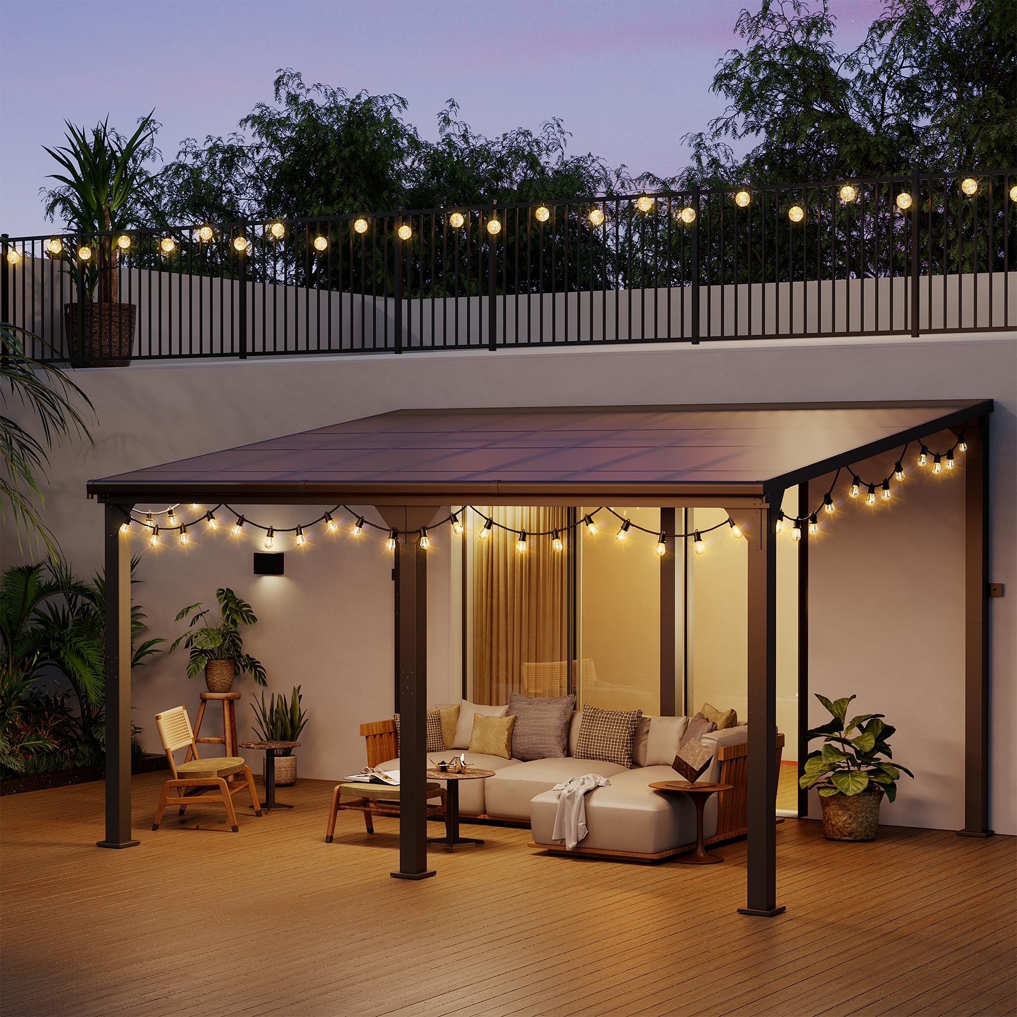 Snapklik.com : 10 14FT Wall Mounted Gazebo,44 Inch Thickened Pillars ...