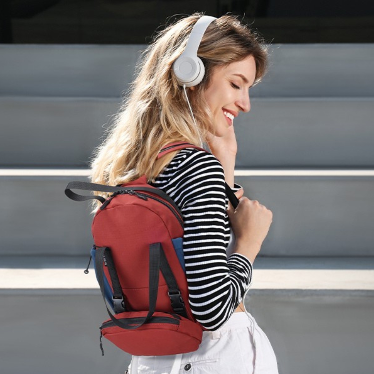 3027 Small Casual Daypack Backpack Purse Convertible Crossbody Bag Mini Leather Backpack: Convertible Crossbody Purse, Small  main image 2