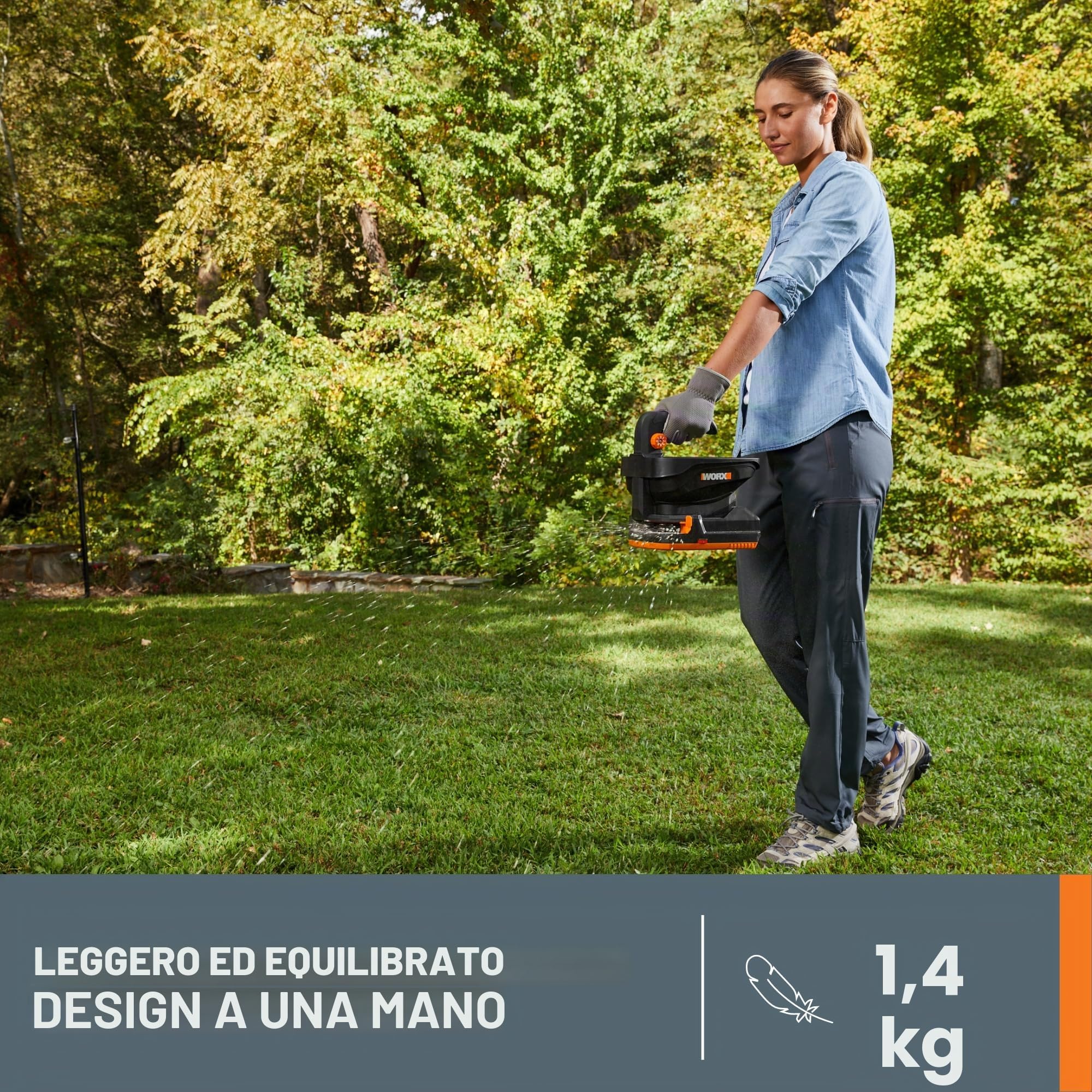 WORX - Spargiseminatrici senza fili 20V 6 velocità 1,5 m di distanza max, spandiconcime con 8 impostazioni di flusso, spargitore a broadcast più facile da usare rispetto agli spandiconcime manuali per