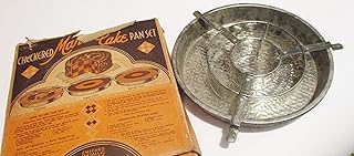 Antique Checkered Marble Cake Pan Set 3 part pan