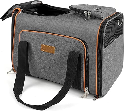 Miniatura 2 de Transportador para gatos, bolsa portátil para mascotas para gatos y perros pequeños, bolsa plegable de malla suave y a prueba de arañazos para