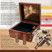 Vista 6 de Sextante náutico de latón antiguo con caja de madera y 2 telescopios adicionales, Kelvin & Hughes London Sextant para marineros topógrafos