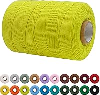 Vista 50 de JeogYong Cordón de macramé de un solo hilo 1mm x 426 yardas (1279 pies) Cuerda de algodón suave Hilo de macramé de 1 mm, suministros de macramé