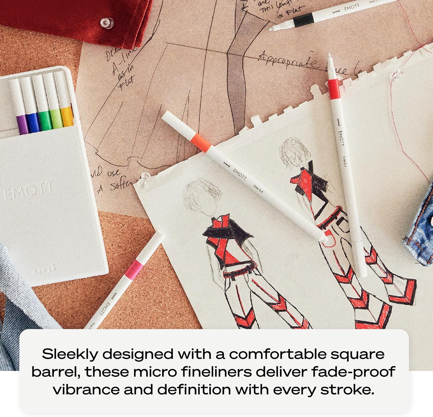 uni-ball EMOTT Fine Line Pens, Fine Point (0.4mm), Assorted Ink, 5-count, Vivid