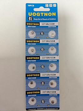 UOGTNON 337 SR416SW Watch Battery 1.5V Button Cell 10-Pack